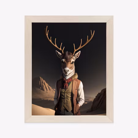 Poster med ram - Dressed deer in the desert