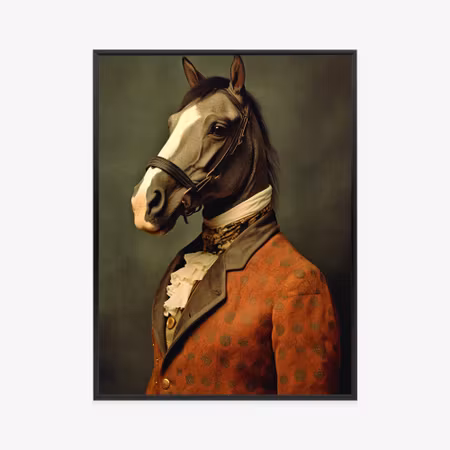 Poster med ram - Horse in an elegant vintage