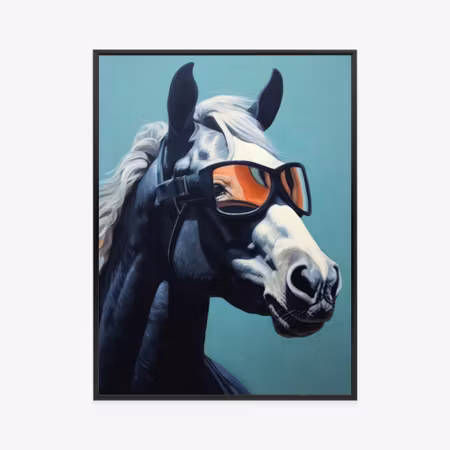 Poster med ram - Horse wearing glasses
