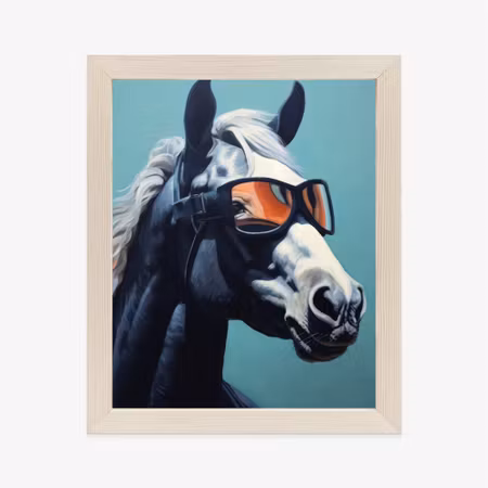 Poster med ram - Horse wearing glasses