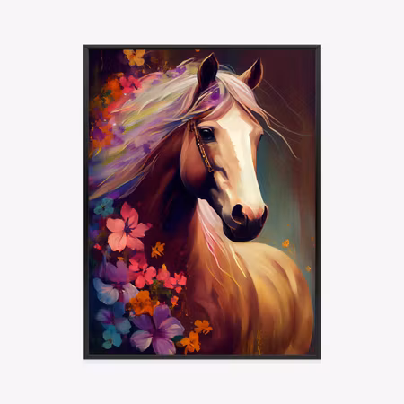 Poster med ram - Composition with a horse and