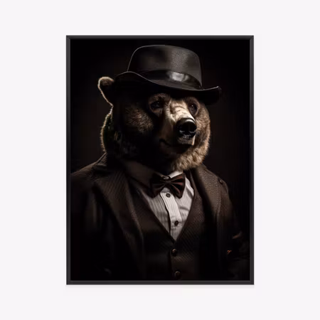 Poster med ram - Portrait of a bear in a suit and