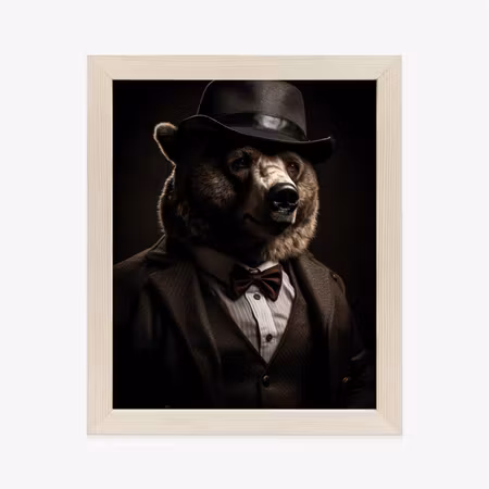 Poster med ram - Portrait of a bear in a suit and