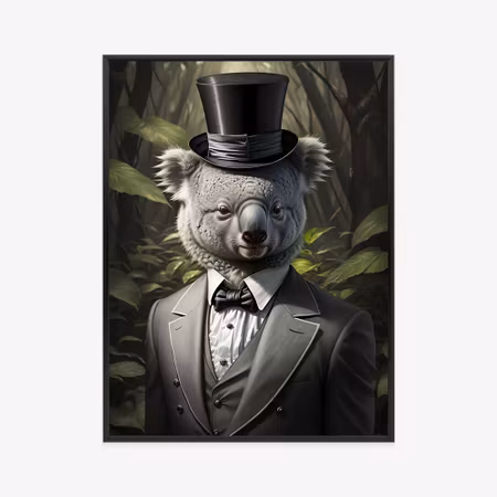 Poster med ram - Koala in a suit