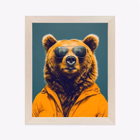 Poster med ram - A bear in a yellow shirt