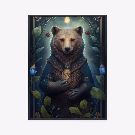 Poster med ram - Fantasy graphics with a bear