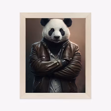 Poster med ram - Panda bear in a jacket