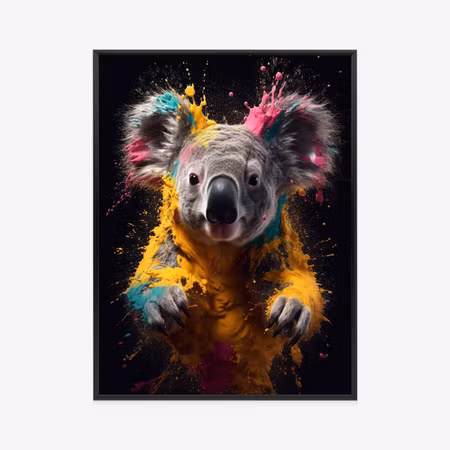Poster med ram - Multicolored portrait of a koala