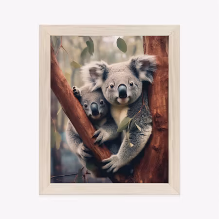 Poster med ram - Two koala bears on a branch