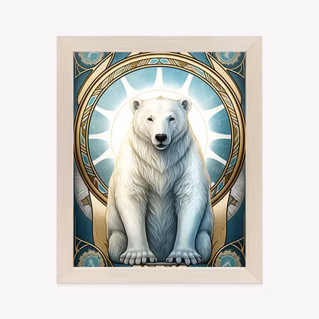 Poster med ram - Fantasy illustration with a polar
