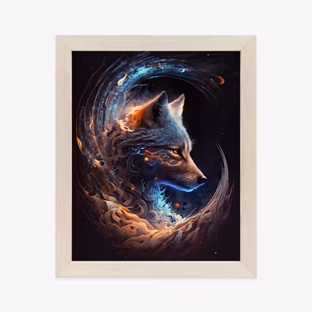 Poster med ram - Wolf in the dark