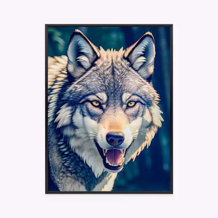 Poster med ram - Portrait of a mexican wolf in the