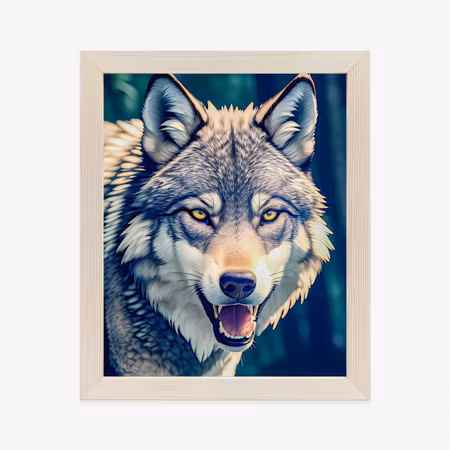 Poster med ram - Portrait of a mexican wolf in the