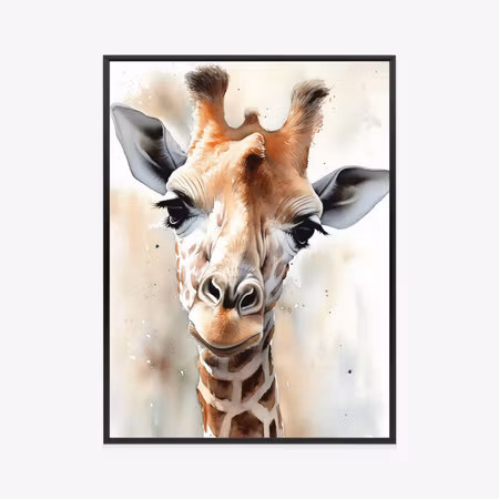 Poster med ram - Young giraffe with a cute look