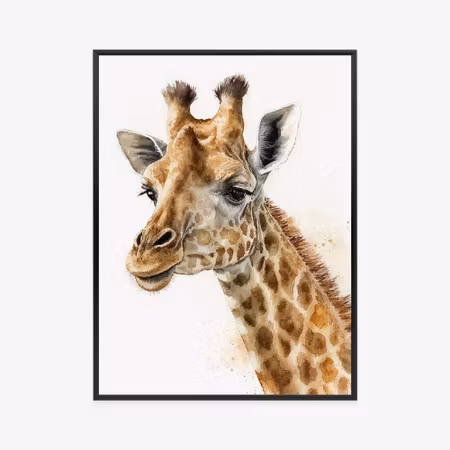 Poster med ram - Giraffe with a long neck