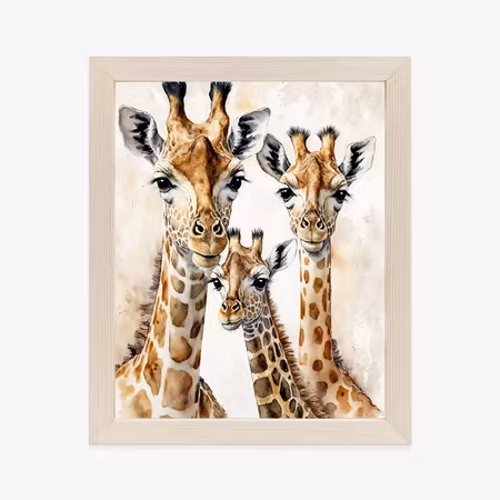 Poster med ram - Giraffe family