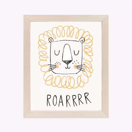 Poster med ram - Child amp s portrait of a lion