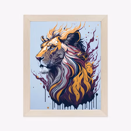 Poster med ram - Lion on modern graphics