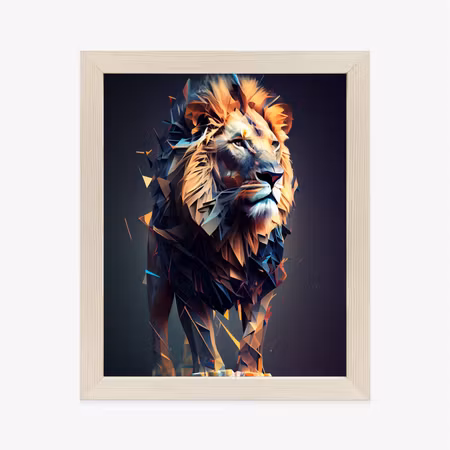 Poster med ram - Lion in geometric style