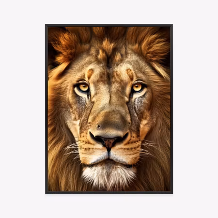 Poster med ram - A majestic lion in a portrait