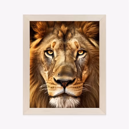 Poster med ram - A majestic lion in a portrait