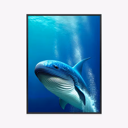 Poster med ram - A whale in the depths of the