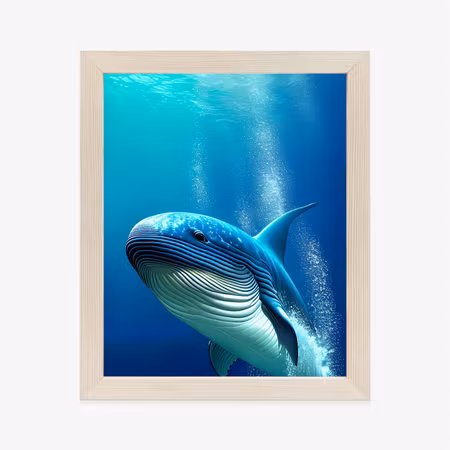 Poster med ram - A whale in the depths of the