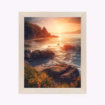 Poster med ram - Sea landscape with wild beach