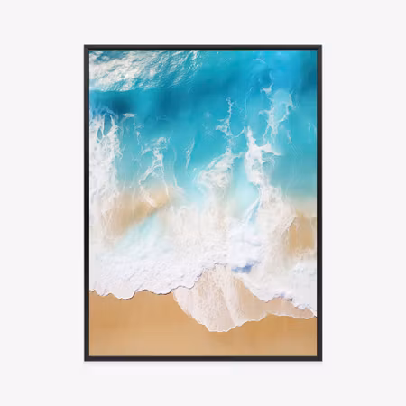 Poster med ram - Turquoise sea wave and tropical