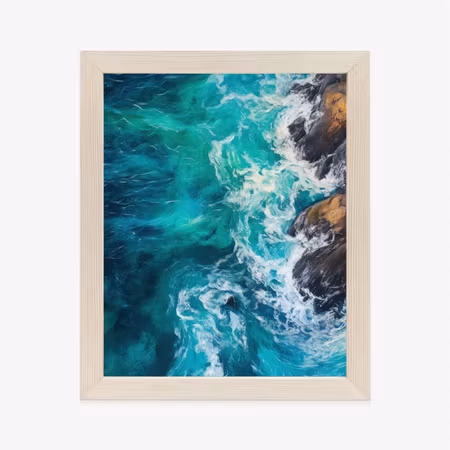 Poster med ram - Turquoise ocean waves crashing on