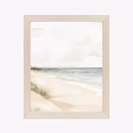 Poster med ram - Watercolor landscape with beach