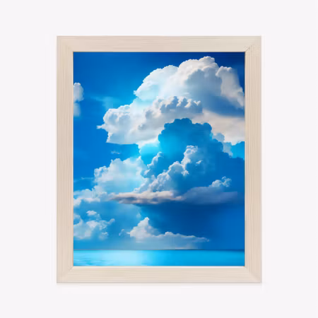 Poster med ram - Fluffy clouds over the blue sea