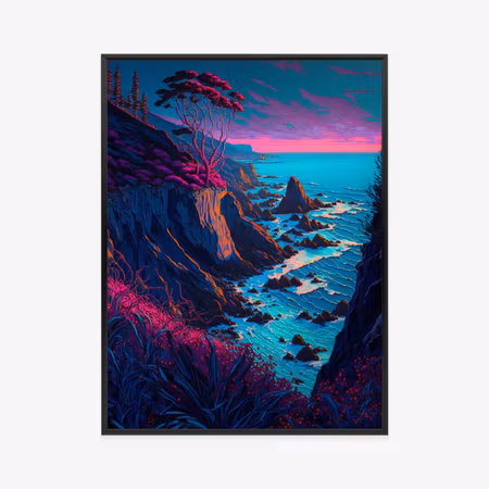 Poster med ram - Cliffs on the sea coast