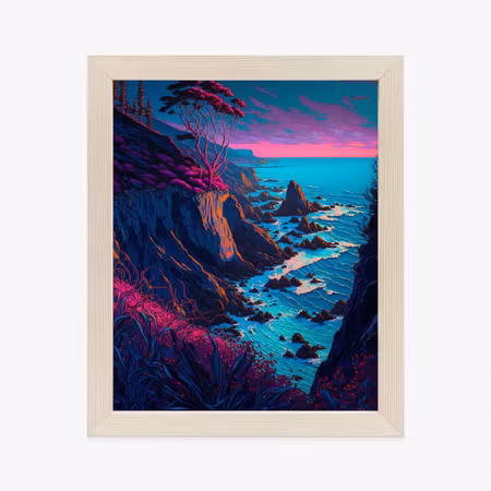 Poster med ram - Cliffs on the sea coast