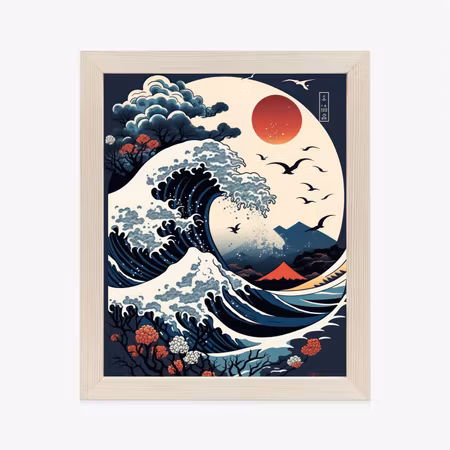 Poster med ram - Landscape in japanese style