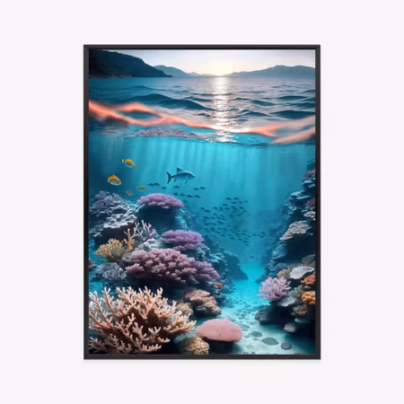 Poster med ram - Underwater life and the rays of