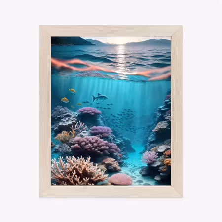 Poster med ram - Underwater life and the rays of