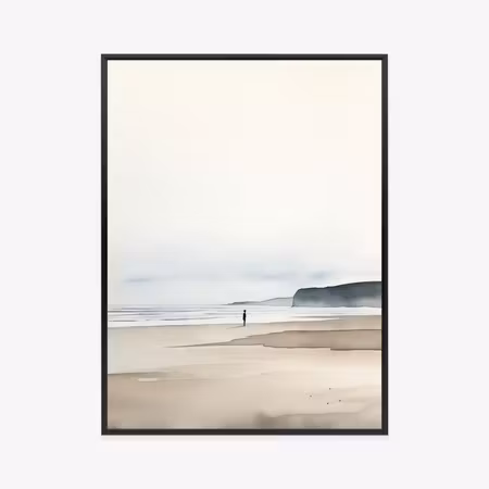 Poster med ram - Watercolor sea landscape walking