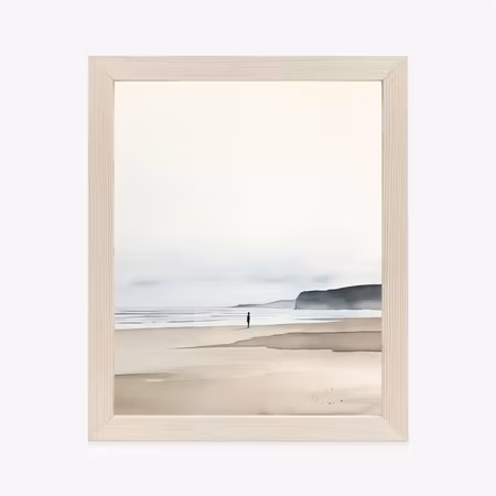 Poster med ram - Watercolor sea landscape walking