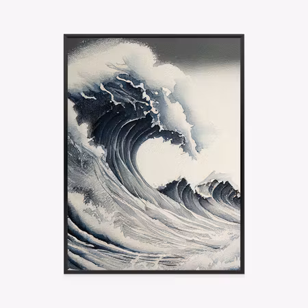 Poster med ram - Sea landscape with wave