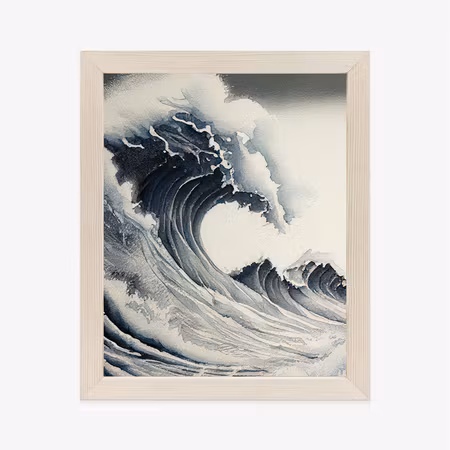 Poster med ram - Sea landscape with wave