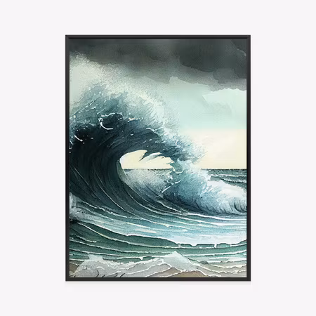 Poster med ram - Breaking ocean wave
