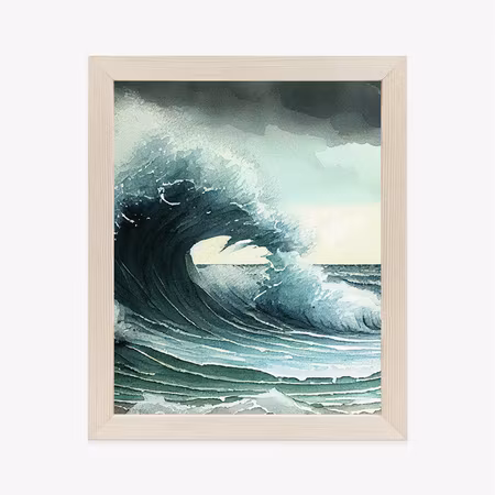 Poster med ram - Breaking ocean wave