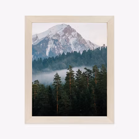 Poster med ram - Mountain green forest in the fog