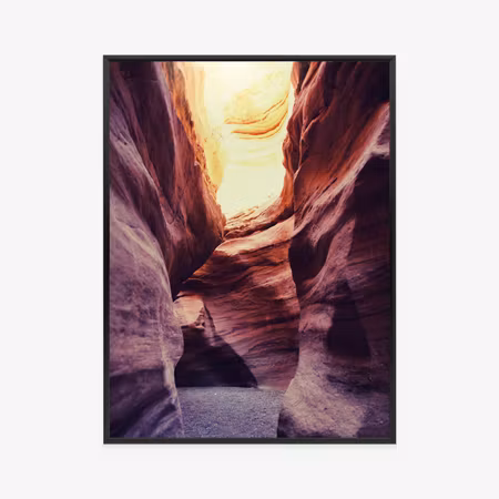 Poster med ram - Red canyon with sun rays