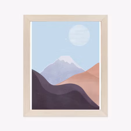 Poster med ram - Minimalist geometric mountain