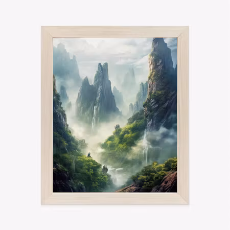 Poster med ram - Hills covered with green forest