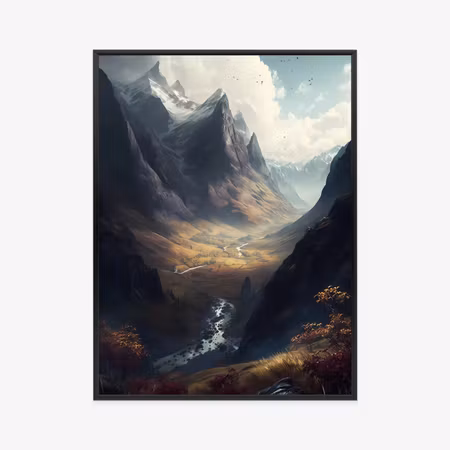 Poster med ram - Abstract landscape with mountain