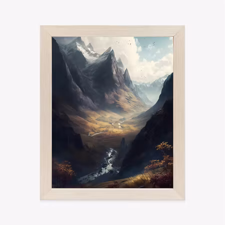 Poster med ram - Abstract landscape with mountain