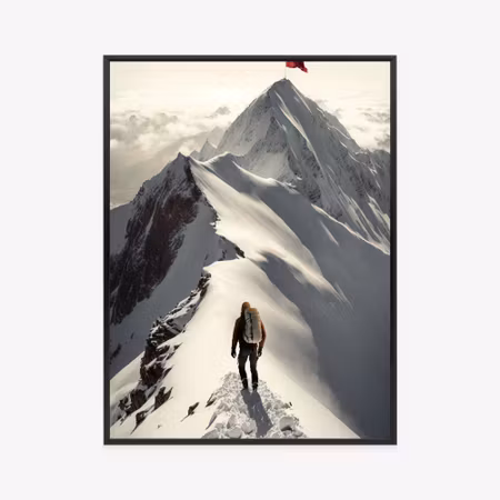 Poster med ram - Mountain adventure reaching the
